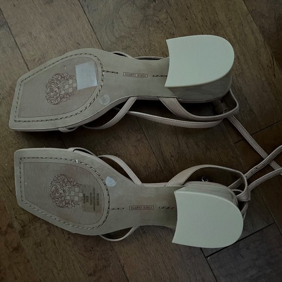 Vince Camuto Beige Slingback Block Heeled Sandal - Picture 6 of 7